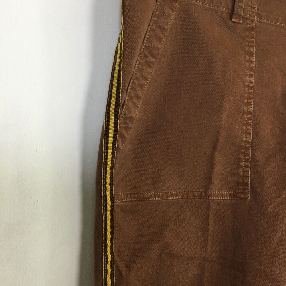 Nili Lotan Womens Jenna Crop Twill Pants Mid-Rise Straight Leg Brown Size 28 - Picture 4 of 11